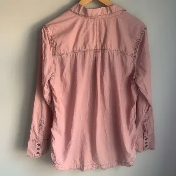 Free People Last Chance Chambray Button Down Shirt - Picture 3 of 7